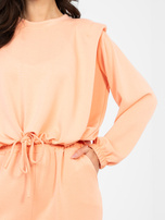 Jasnopomarańczowa damska bluza ze ściągaczem RUE PARIS 