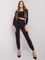 Czarne bawełniane spodnie dresowe Susan 