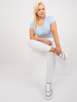 Hurt Jasnoniebieski t-shirt plus size z bawełny 