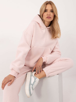 Hurt Jasnoróżowy damski komplet basic ze spodniami