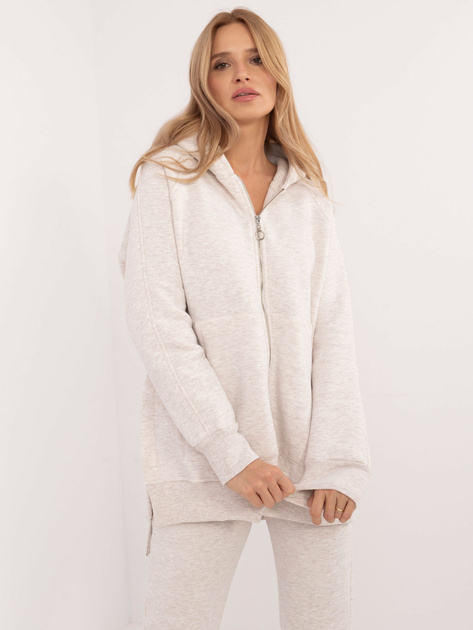 Hurt Jasnobeżowy melanżowy komplet basic ze spodniami