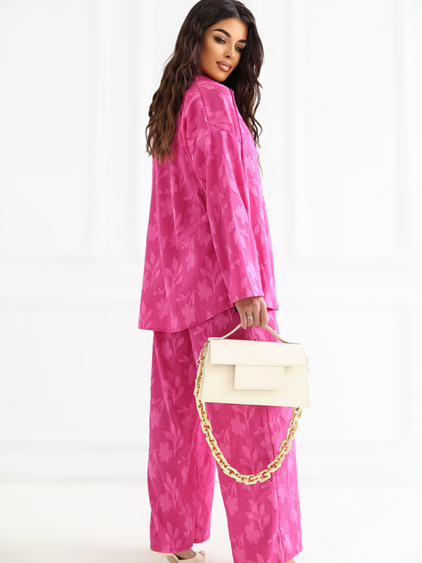 Fuksjowy letni komplet z wypukłym wzorem RUE PARIS