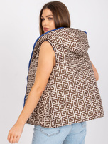 Niebieska dwustronna kamizelka z kapturem Addison