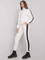 Ecru komplet damski z lampasami Aliana