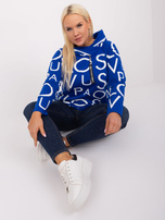 Hurt Kobaltowa bluza plus size z kapturem i kieszeniami