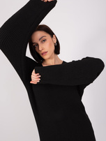 Hurt Czarna sukienka dzianinowa z dekoltem V