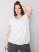 Balta plus size medvilninė palaidinė Celeste.
