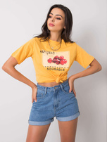 Jasnopomarańczowy t-shirt z aplikacją Ramira