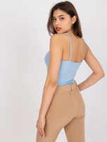 Jasnoniebieski bawełniany top w prążek Alla OCH BELLA