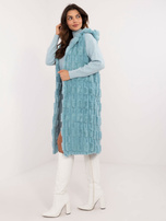 Hurtownia Miętowa damska kamizelka z eko futerka