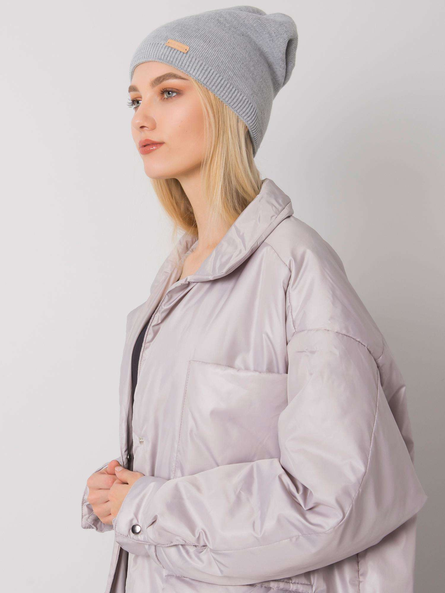 Szara czapka typu beanie RUE PARIS