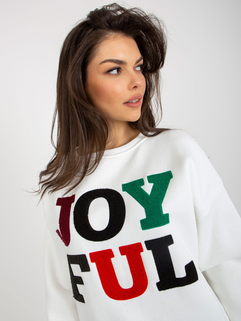 Hurt Ecru dresowa bluza bez kaptura z ociepleniem