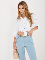 Biała muślinowa koszula z kołnierzykiem