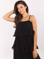 Czarna koktajlowa sukienka na ramiączkach OCH BELLA 