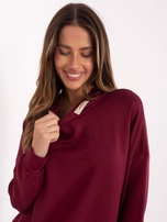 Burgundowa damska bluza z naszywkami