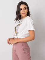 Biały t-shirt z nadrukiem Gaelle