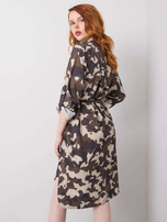 Beżowa-khaki sukienka moro Blaise