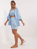 Hurt Jasnoniebieski trzyczęściowy komplet letni z bawełny