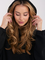 Czarna dresowa sukienka oversize z kapturem