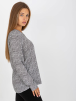 Hurtownia Czarna wiskozowa bluzka z nadrukiem