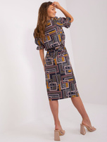 Hurt Grafitowa prosta sukienka z printem z wiskozą