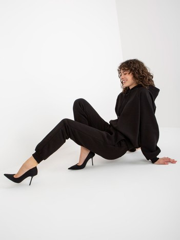 Hurt Czarny damski dresowy komplet basic ze spodniami