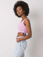 Svetlofialový crop top s gumičkami Loretta RUE PARIS.