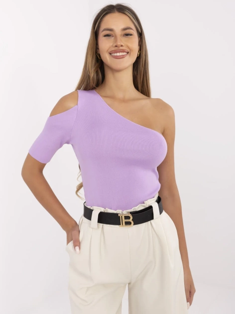 Liliowa bluzka na jedno ramię Lennah RUE PARIS