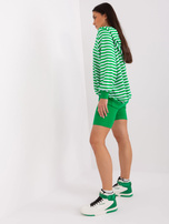 Hurt Zielono-biały damski komplet casualowy z kolarkami