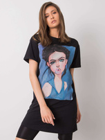 Black tunic with Eira SUBLEVEL print