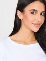 Biały longsleeve basic z okrągłym dekoltem RUE PARIS 