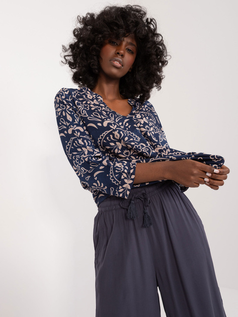 Hurtownia Granatowe szerokie spodnie palazzo SUBLEVEL