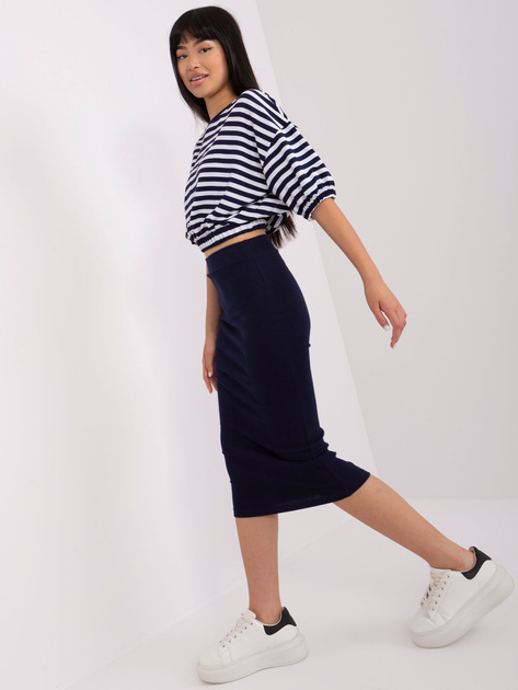 Hurt Granatowy damski komplet casualowy z bawełny