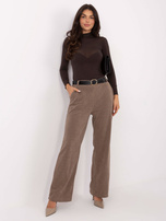 Brązowa dopasowana bluzka z wiskozą 