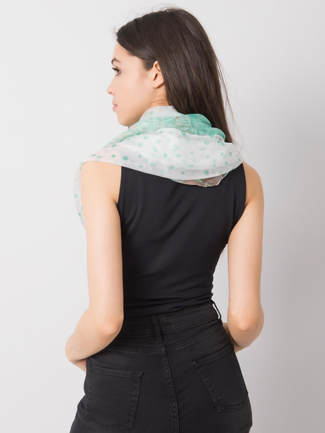 Zielono-beżowa chusta we wzory