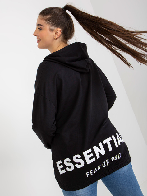 Hurtownia Czarna rozpinana bluza plus size z kieszeniami