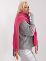 Hurtownia Fuksjowy zimowy szal w paski 