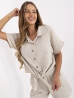 Beżowa muślinowa koszula na lato