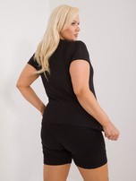 Hurt Czarny t-shirt plus size z okrągłym dekoltem