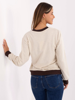 Jasnobeżowa damska bluza bez kaptura
