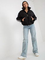 Hurtownia Czarna pikowana kurtka zimowa bez kaptura