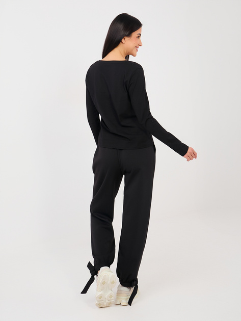 Czarne dresowe spodnie z wiązanymi nogawkami