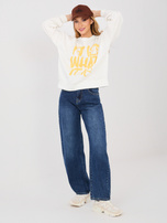 Ecru dresowa bluza z okrągłym dekoltem RUE PARIS 