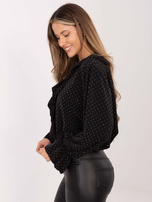 Czarna wizytowa bluzka z aplikacjami 