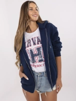 Granatowa rozpinana bluza basic z ociepleniem