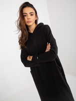 Hurt Czarna midi sportowa sukienka basic z kieszeniami  