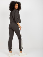 Hurt khaki cotton tracksuit set with pants.