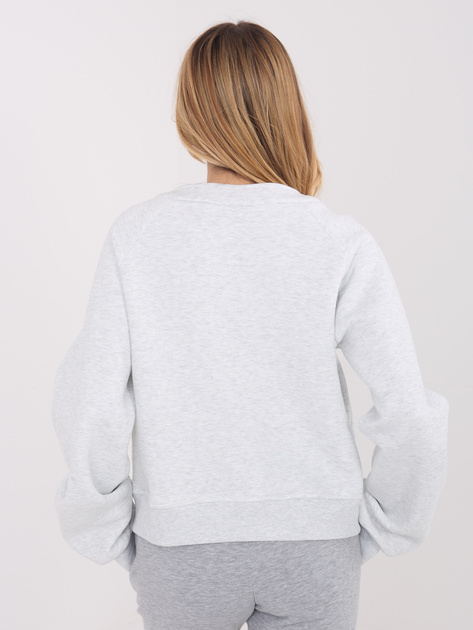 Jasnoszara rozpinana bluza z ociepleniem