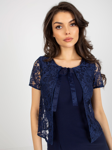 Hurt Granatowa ołówkowa sukienka koktajlowa bez rękawów