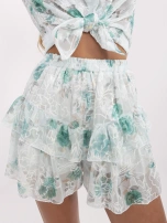 Miętowy dwuczęściowy komplet z haftem